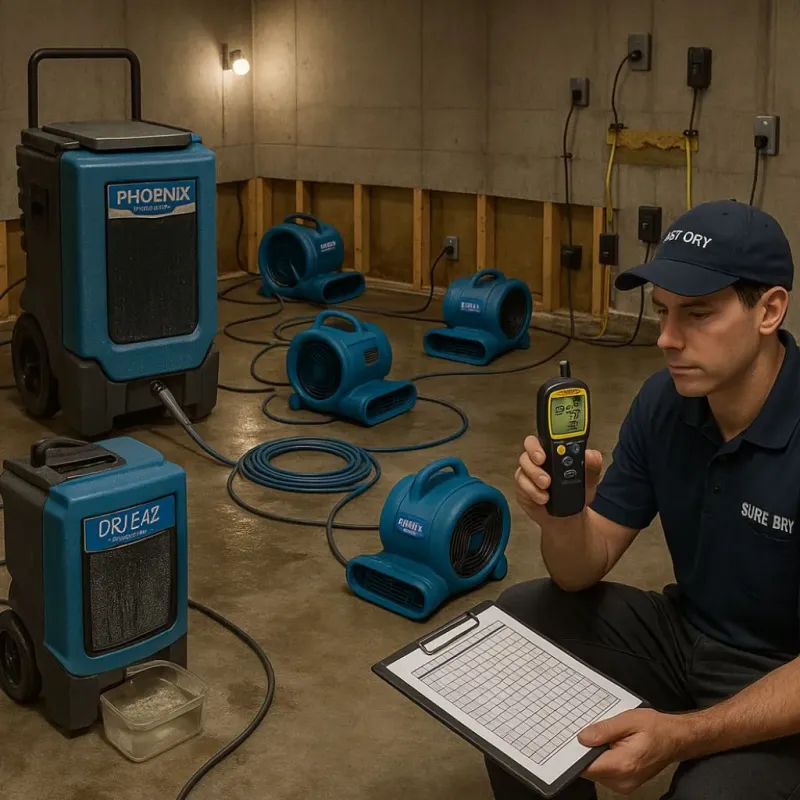 Structural Drying and Dehumidification process in Vineyard Haven, MA